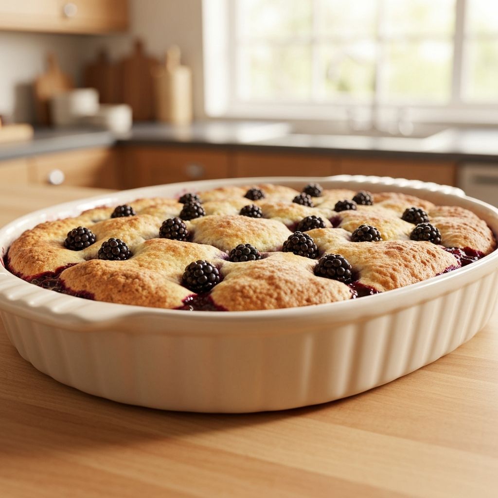 Delicious blackberry cobbler with golden crust